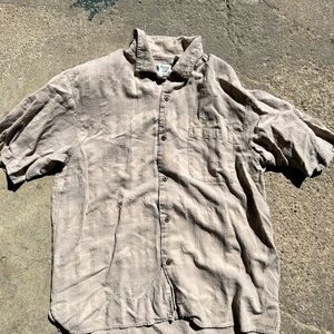 Vintage Silk Beige Casual Button front Shirt